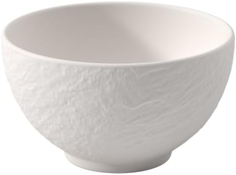 Villeroy & Boch Manufacture Rock Blanc Small Bowl, Perfect for Finger Foods, Snacks or Rice, Premium Porcelain, Made in Germany, 6.75 oz Capacity, 4.25 x 2.5 in, Matte, Creamy White
