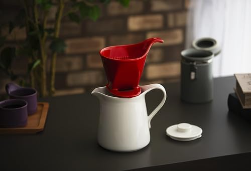 ZERO JAPAN - Bee House Pour Over Coffee Dripper - Ceramic Coffee Maker with Elegant Peek Hole, Drip Cone Brewer Coffee Gifts, Brewing Accessories - Tomato, Standar Size