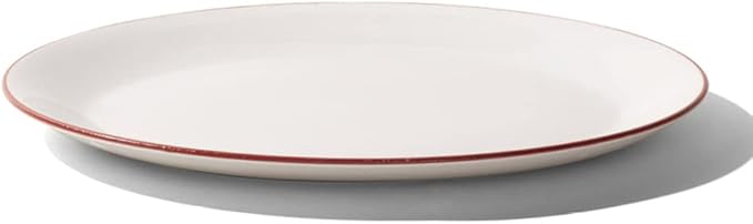 Made In Cookware - Serving Platter - White With Red Rim - Porcelain - Crafted in England