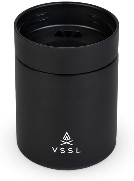 VSSL Nest 10 oz Mug, Stainless Steel, Double Walled, Vacuum Sealed & Integrates Nest Products, (Black)