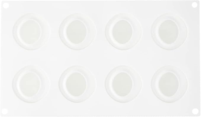 Pastry Tek 8 Cavities Strawberry Silicone Molds, 10 Oven-Ready Strawberry Molds - Flexible, Freezable, White Silicone Fruit Silicone Molds, Easy Release, For Baking - Restaurantware