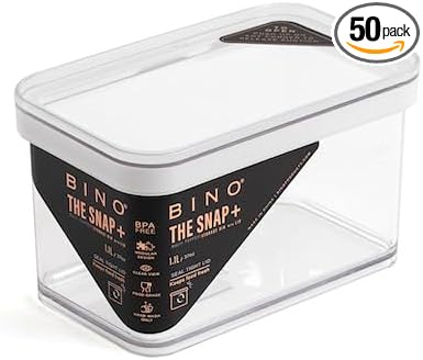 BINO | Food Storage Containers, 3.8 Qt/3.6 Liter - 20 Pack | THE SNAP+ COLLECTION | Airtight Food Storage Containers with Lids | Pantry Organization | BPA-Free | Containers for Organizing