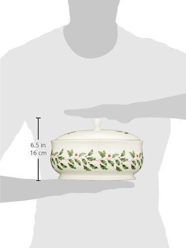 Lenox Holiday Ivory Porcelain Christmas Candy Jar with Lid