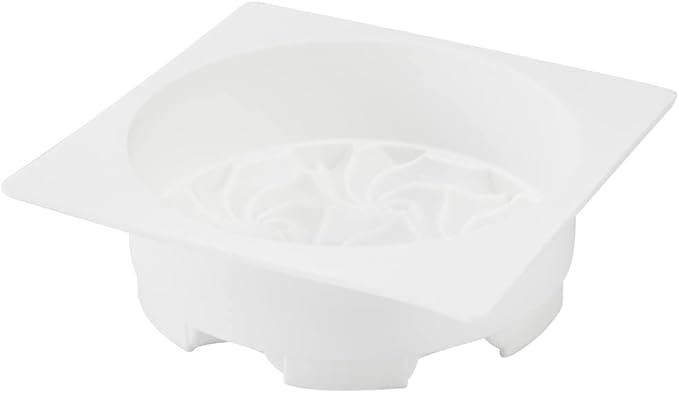 Pastry Tek 6.8 Inch Swirl Cake Pan, 1 Oven-Ready Silicone Bundt Cake Pan - Flexible, Freezable, White Silicone Small Cake Mold, Easy Release, For Baking Desserts - Restaurantware