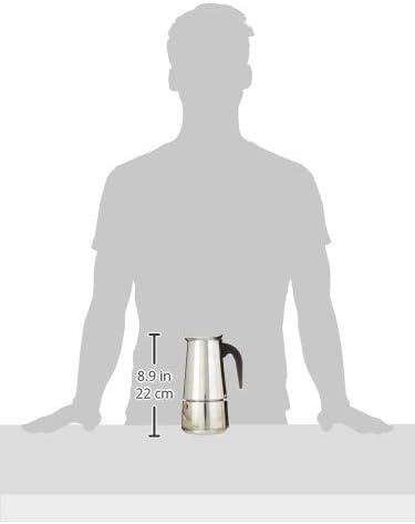 Mixpresso 9 Cup Greca Moka Pot, Stainless Steel Stovetop Espresso Maker