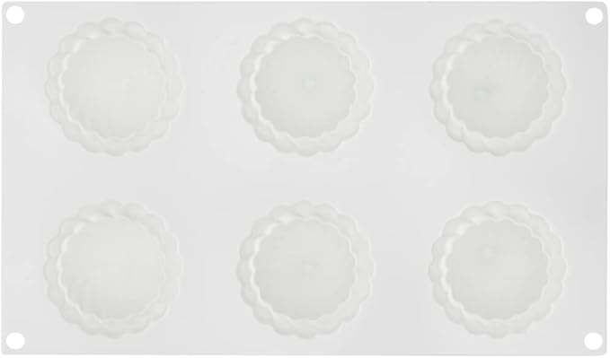 Restaurantware-Pastry Tek 6 Cavities Spiral Silicone Mold, 1 Oven-Ready Spiral Mold - Flexible, Freezable, White Silicone Spiral Jello Mold, Easy Release, For Baking