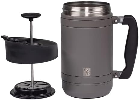 BruTrek by Planetary Design | BaseCamp French Press | 32 fl.oz Storm Gray