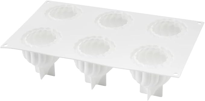 Restaurantware-Pastry Tek 6 Cavities Spiral Silicone Mold, 1 Oven-Ready Spiral Mold - Flexible, Freezable, White Silicone Spiral Jello Mold, Easy Release, For Baking