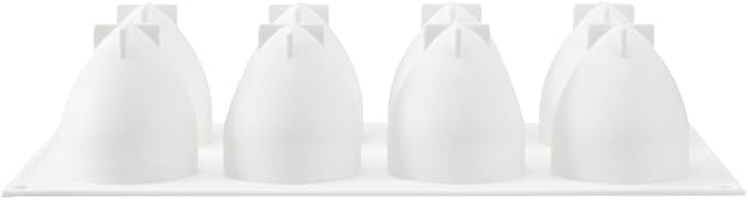 Pastry Tek 8 Cavities Strawberry Silicone Mold, 1 Oven-Ready Strawberry Mold - Flexible, Freezable, White Silicone Fruit Silicone Mold, Easy Release, For Baking - Restaurantware