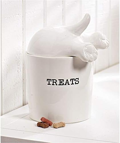 Dog Tail Treat Canister - Ceramic Dog Treat Jar