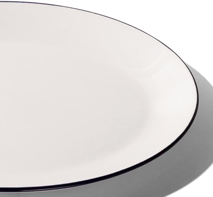 Made In Cookware - Serving Platter - White With Black Rim - Porcelain England