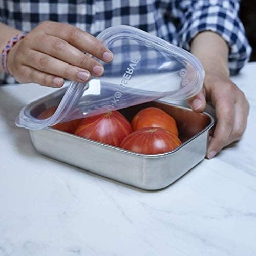 U-Konserve 25 oz Stainless Steel Rectangle Bento Food Container Clear