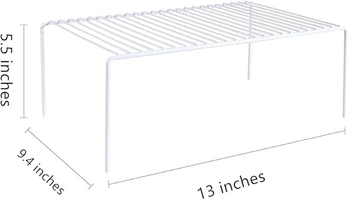 GEDLIRE Cabinet Storage Shelf Rack Set of 6, Medium (13 x 9.4 inch) Rustproof Metal Wire Kitchen Cabinet Organizer and Storage, Cupboard Spice Shelf Rack for Plate, Dish, Counter & Pantry Organization