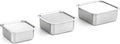 EVERSTEN CuBE Low 3PCS Set Stainless Steel Food Storage Containers With Lids and 3 Net Kitchen Appliances Dishwasher Safe Premium South Korea