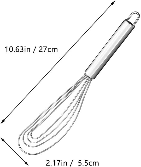 TAFOND 10.63" Stainless Steel Flat Whisk,Egg Beater for Blending,Whisking,Beating,or Stirring for Home and Kitchen