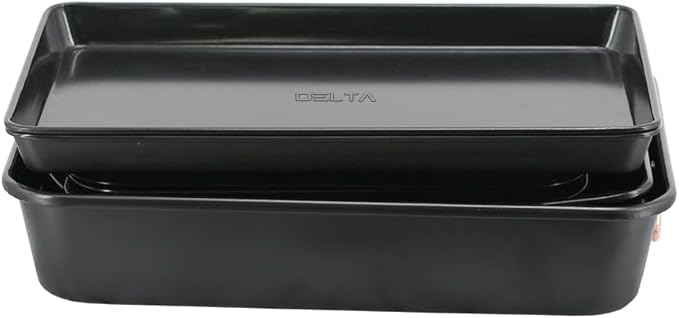 Prime Cuisine Stackable Nonstick Bakeware Set, 8 Piece Baking Pan Set, Oven Safe Carbon Steel, Includes Cookie Sheet, Muffin Pan, Loaf Pan & Roaster