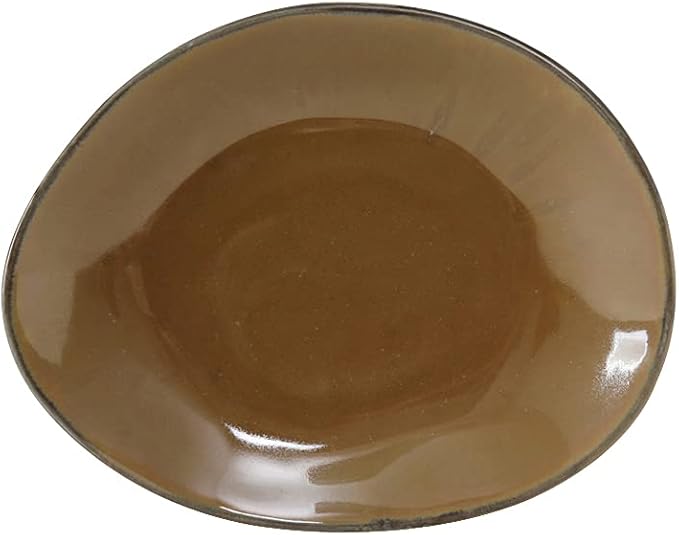 Tuxton GAJ-650 Vitrified China Artisan Ellipse Plate, 8-3/8" x 6-7/8", Mojave (Pack of 12),