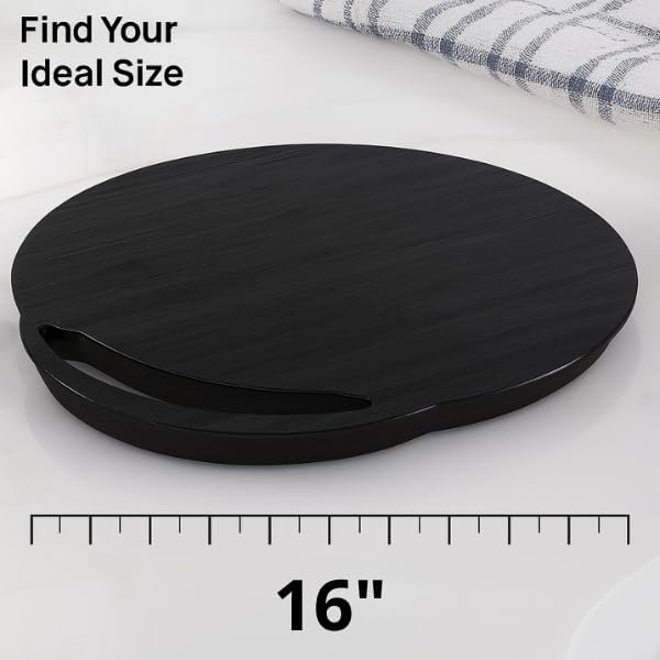 Ibyx Elegant Round Sliding Tray for Your Pressure Cooker, Air Fryer & Heavy Kitchen Appliances - Sturdy, Slides Easily from Under The Cabinet (Black, 16”)