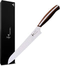 [NAGOMI] 8 inch Serrated Bread Knife, Stainless Steel HRC58 Ultra-sharp Serrated Blade Bread Knife For Homemade Bread | Black Stylish Gift Box