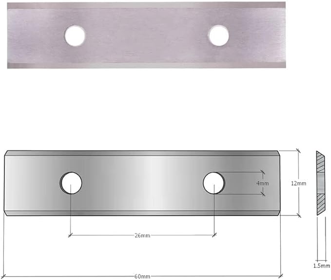 LU&MN Carbide Scraper Replacement Blades, 2.38" / 60×12×1.5mm Double-Edged Reversible Blades, Fits Most Handheld Paint, Glue& Grout Scrapers, 10Pieces