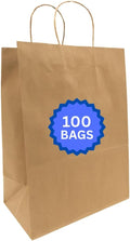 ASSUREPAK Kraft DIY Paper Bags, 12" x 9" x 16", 110 GSM, 100 Count