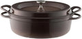 Vermicular Oven Pot 26cm Shallow (3.9qt), Enameled Cast Iron - Pearl Brown