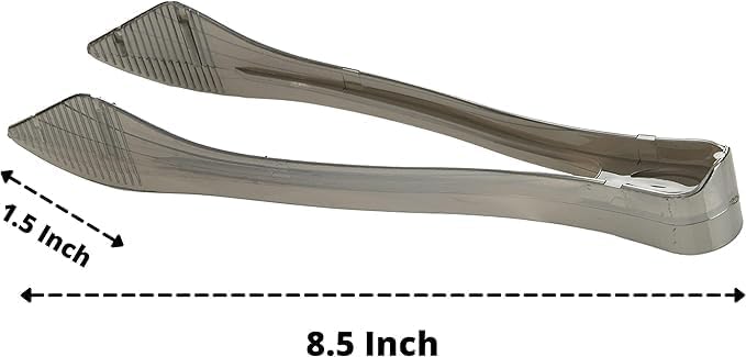 PARTY BARGAINS 8.5″ Silver Plastic Serving Tongs 24-Pack – Heavy-Duty Disposable & Reusable Kitchen Tongs for Parties BBQ Buffet Salad Appetizers Catering