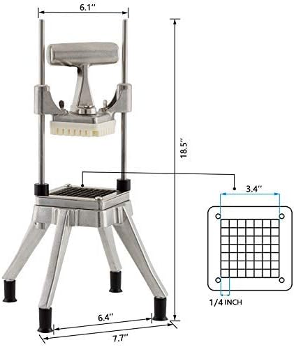 TUNTROL Commercial Vegetable Dicer, Stainless Steel Blade Quick Chopper Machine Easy for Onion Tomato Pepper Potato(1/4")
