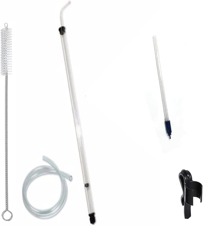 Fermtech Regular Deluxe Siphon Homebrew Kit, Regular Auto-Siphon Brewing Equipment, 24" Pro Wine Bottling Wand Filler, Clamp and Tubing and 30" Brush. Wine, Beer, and Kombucha Making Supplies