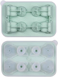 UIVXXUD Cute 3D Cat Ice Mold, Kitty Ice Cube Tray Popsicle Molds (Green)