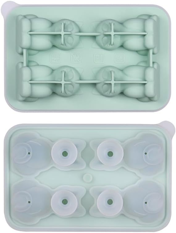 UIVXXUD Cute 3D Cat Ice Mold, Kitty Ice Cube Tray Popsicle Molds (Green)
