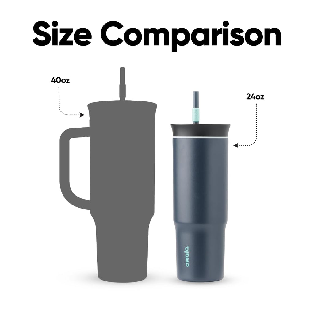 Owala Tumbler Stainless Steel Water Bottle 24 oz Foggy Tide