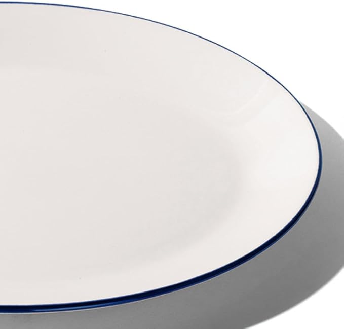 Made In Cookware - Serving Platter - White With Navy Rim - Porcelain - England