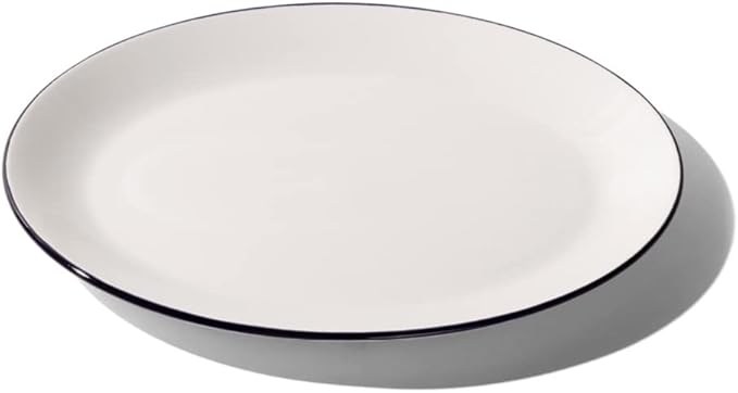 Made In Cookware - Serving Platter - White With Black Rim - Porcelain England
