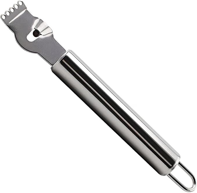 JJLFresheners Stainless Steel Lemon Zester Grater with Channel Knife and Hanging Loop Lemon Orange Citrus Zester Grater Grips Kitchen Tool Practical Processed Graters, Peelers and Slicers, 1, Silver