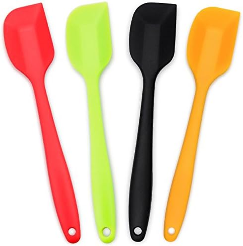 4-Piece Silicone Spatula Set with Stainless Steel Core, Multicolor
