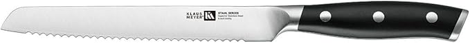 Klaus Meyer 6 Inch Serrated Utility Knife, Bread and Tomato Knife(Black)