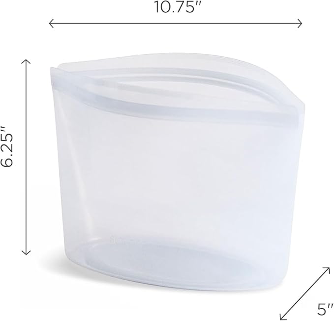 Stasher Premium Reusable Silicone Food Storage Bowl, Clear, 6-Cup