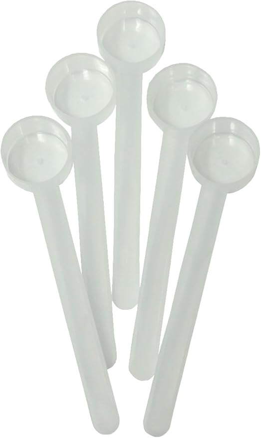 Supplement and Supply 9 mL (9 CC) Long Handle Plastic Measuring Spoon for Coffee, Protein Powder, Pet Food, Spices, Grains, Dry Goods – Food-Grade BPA-Free (Pack of 5)