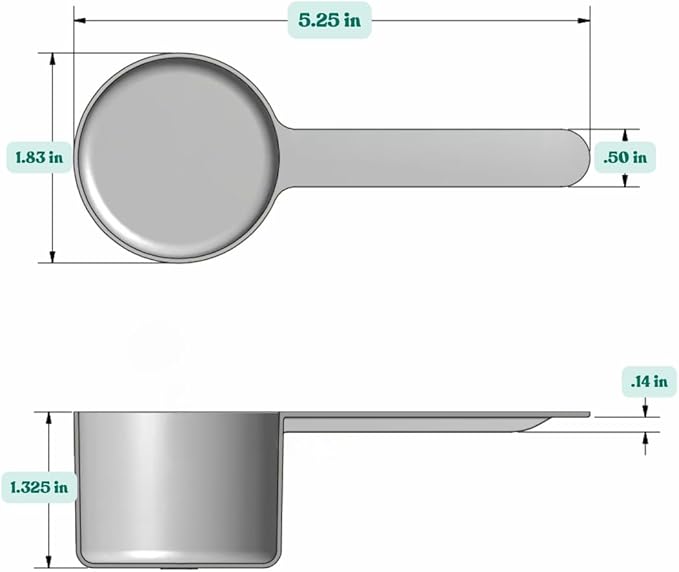 Supplement and Supply 48 mL (48 CC | 1.62 Oz.) Long Handle Plastic Measuring Scoop for Coffee, Protein Powder, Pet Food, Spices, Grains, Dry Goods – Food-Grade BPA-Free (Pack of 1)