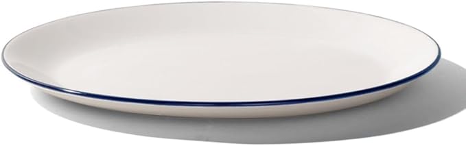 Made In Cookware - Serving Platter - White With Navy Rim - Porcelain - England