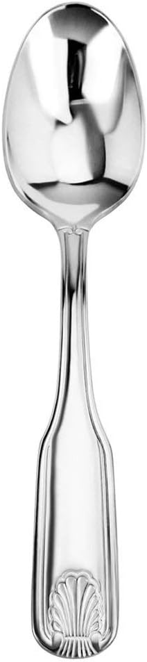 New Star Foodservice Shell Pattern 18/0 Stainless Steel Serving Spoon, 8.4-Inch, Set of 12, Commercial Grade