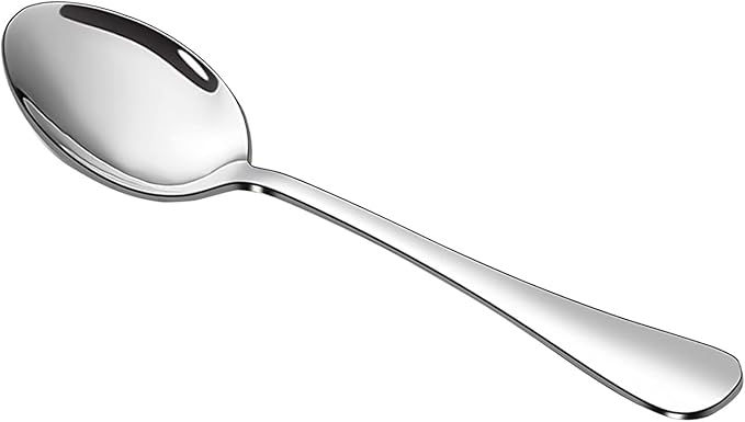 SANTUO 8-Piece Stainless Steel Dinner Spoons, 18/10 Food-Grade Table Spoons,Mirror Polished & Dishwasher Safe, Heavy Duty Metal Spoons for Home, Kitchen, or Restaurant, Rust-Proof & BPA-Free