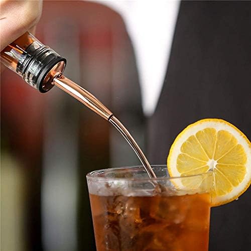 24 Pack Liquor Pour Spouts Set - Stainless Steel bottle spout and Liquor Pourers Dust Caps Covers Rose Gold