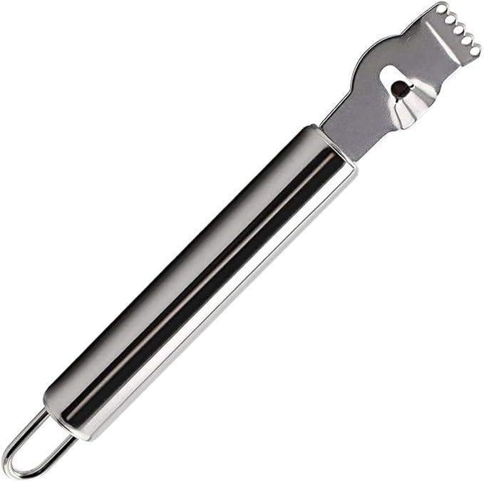 JJLFresheners Stainless Steel Lemon Zester Grater with Channel Knife and Hanging Loop Lemon Orange Citrus Zester Grater Grips Kitchen Tool Practical Processed Graters, Peelers and Slicers, 1, Silver