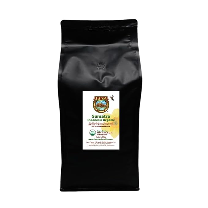 Java Planet Low Acid Organic, Mold Free Coffee, Sumatran, Dark Roast, 5 lb