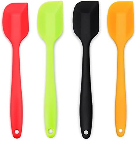 4-Piece Silicone Spatula Set with Stainless Steel Core, Multicolor