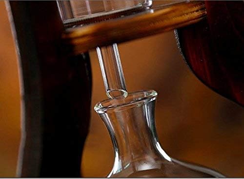 Nispira Iced Coffee Cold Brew Drip Tower Coffee Maker, 6–8 Cup Manual Cold Brew Brewer with Adjustable Valve, Wooden Frame & Glassware, Slow Cold Extraction System