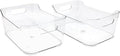 Isaac Jacobs 2-Pack Small Clear Storage Bins (9.4” x 6.7” x 4.1”) w/Handles