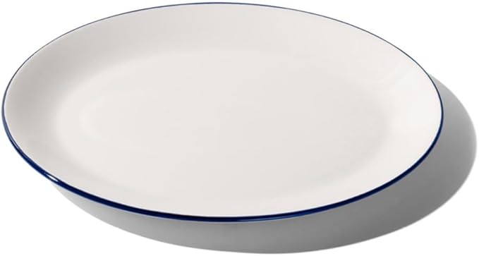 Made In Cookware - Serving Platter - White With Navy Rim - Porcelain - England
